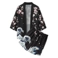 thumbnail image 1 of SWSMCLT Men's Cotton Bath Robe Set with Shorts Summer Bathrobe Lightweight Pj Set Pajamas Holiday Fall Cool Lounge Spring Patterned5 Large, 1 of 1