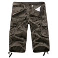 thumbnail image 1 of SWSMCLT Men's Cotton Cargo Shorts Printed Summer Casual Cropped Work Utility Capri Pants Designer Fashion Belted Army Green 38, 1 of 4