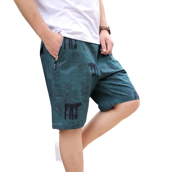 SWSMCLT Men's Cotton Shorts Beach Beach Pants Short Casual Shorts Swimming Hawaiian Mid Rise Summer Fashion 8Dark Green Medium