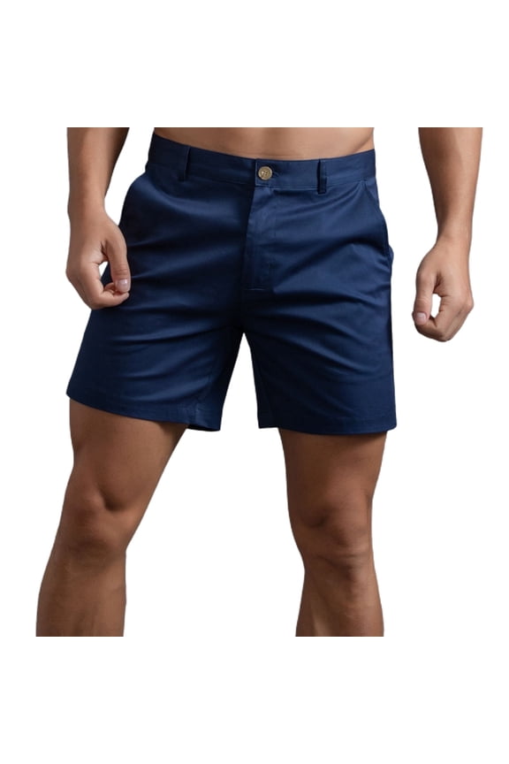 Men's Cotton Shorts Casual Shorts Casual Vacation Bermuda Shorts Slim Fit Comfy Mid Rise Navy Large