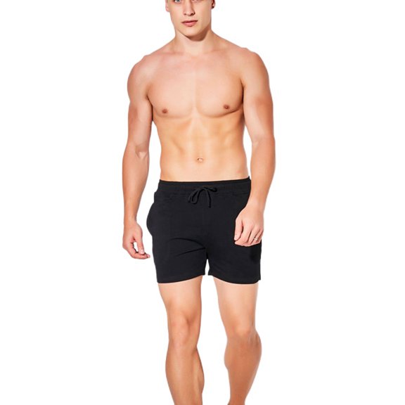 SWSMCLT Men's Cotton Soft Spandex Slim Fit Tight Pocket Lightweight Track Pants Running Sweatpants Gym Shorts Black X-Large