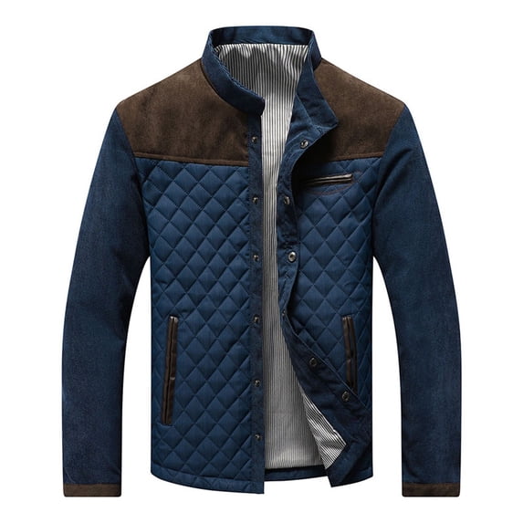 SWSMCLT Men's Fall Jacket Thermal Top Long Sleeve Crew Neck Jackets Casual Pocket Winter Business Casual Fashion Coffee Small