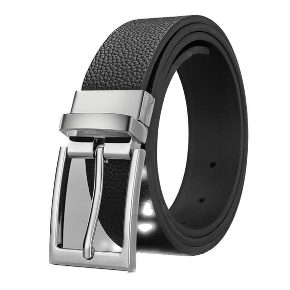SWSMCLT Men's Faux Leather Dress Belt Casual Medium Summer Buckle Belt Metal Metal Buckle Fashion Business Style4 Small-Large