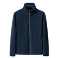 thumbnail image 1 of SWSMCLT Men's Fleece Coat Soft Jacket Zip Up Long Sleeve Fall Pocket High Neck Casual Winter Thermal Outerwear Dark Blue Small, 1 of 1