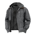 thumbnail image 1 of SWSMCLT Men's Full Zip Fleece Lined Jacket with Hooded Long Sleeve Grey 5X-Large, 1 of 1