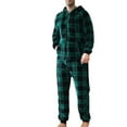 thumbnail image 1 of SWSMCLT Men's Fuzzy Fleece Christmas Onesies Pajamas Long Sleeve Soft Winter Cozy Fall Thick Flannel Loose Zipper Green Small, 1 of 4