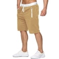 thumbnail image 1 of SWSMCLT Men's Gym Shorts Cotton Summer Elastic Waist BeachTrack Shorts Spandex Lightweight Short Khaki XX-Large, 1 of 1