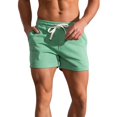 thumbnail image 1 of SWSMCLT Men's Gym Shorts Summer Soft Terry Cotton Lounge Shorts Elastic Waist Sweat Shorts Drawstring Mid Rise Workout Jogger Sweatpants Green Medium, 1 of 4