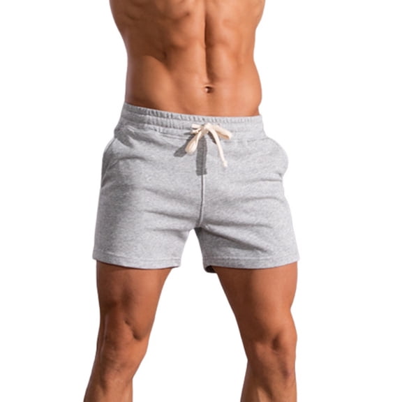 SWSMCLT Men's Gym Shorts Summer Soft Terry Cotton Lounge Shorts Elastic Waist Sweat Shorts Drawstring Mid Rise Workout Jogger Sweatpants Grey Large