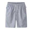 thumbnail image 1 of SWSMCLT Men's Gym Sports Shorts Mid Rise Bermuda Shorts Casual Shorts Drawstring Summer Pocket Comfy Loose Fit Light Grey Medium, 1 of 1