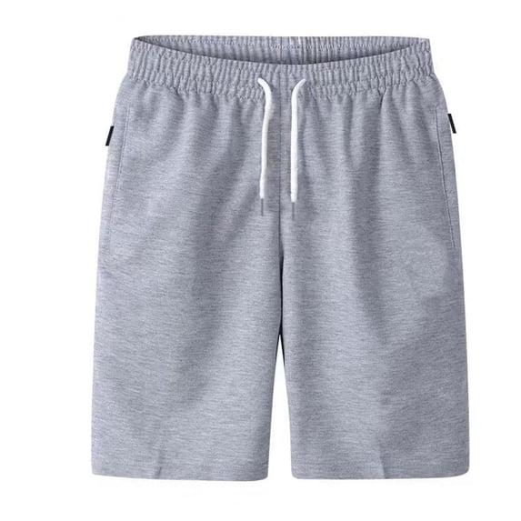 SWSMCLT Men's Gym Sports Shorts Mid Rise Bermuda Shorts Casual Shorts Drawstring Summer Pocket Comfy Loose Fit Light Grey Medium