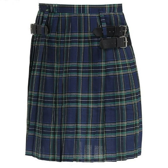 SWSMCLT Men's Halloween Kilt Mardi Gras Scottish Pleated Midi Irish Skirt Kilt Party Cotton Vintage Light Blue Large