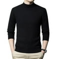 thumbnail image 1 of SWSMCLT Men's High Neck Pullover Sweater Knitwear Slim Fit Winter Warm Tops Long Sleeve Knit Knitwear Black Medium, 1 of 1
