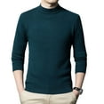 thumbnail image 1 of SWSMCLT Men's High Neck Pullover Sweater Knitwear Slim Fit Winter Warm Tops Long Sleeve Knit Knitwear Dark Green Medium, 1 of 1