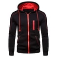 thumbnail image 1 of SWSMCLT Men's Hooded Full Zip Fleece Sweatshirt Pocket Hooded Slim Fit Zip Up Long Sleeve Workout Jacket Black Medium, 1 of 1