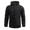 thumbnail image 1 of SWSMCLT Men's Hooded Long Sleeve Jacket Lightweight Windbreaker Outdoor Full Zip Spring Fall Slim Fit Pocket Black 42, 1 of 1