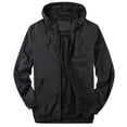 thumbnail image 1 of SWSMCLT Men's Hooded Windbreaker Jacket Light Rain Jacket Lightweight Loose Fit Windproof Water Resistant Unlined Outdoor All Black 36, 1 of 2