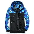 thumbnail image 1 of SWSMCLT Men's Hooded Windbreaker Windproof Jackets Winter Jacket Long Sleeve Snow Casual Spring Fall Cozy Blue X-Large, 1 of 1