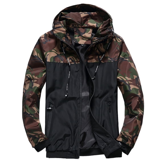 SWSMCLT Men's Hooded Windbreaker Windproof Jackets Winter Jacket Long Sleeve Snow Casual Spring Fall Cozy Green Large
