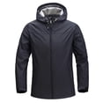 thumbnail image 1 of SWSMCLT Men's Jackets Full Zip Hooded Outdoor Rain Jacket Windbreaker Lightweight Waterproof Fall Wind Track Windproof Techwear Active Black Large, 1 of 2