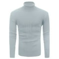 thumbnail image 1 of SWSMCLT Men's Knitted Sweater Long Sleeve Pull On Pullover Sweaters Fall Cozy Warm Winter Casual Thick Light Grey X-Large, 1 of 1