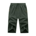 thumbnail image 1 of SWSMCLT Men's Lightweight Capris Soft Joggers Drawstring Fashion Capri Pants Mid Rise Casual Stretch Athletic Army Green X-Large, 1 of 1