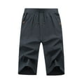 thumbnail image 1 of SWSMCLT Men's Lightweight Capris Soft Joggers Drawstring Fashion Capri Pants Mid Rise Casual Stretch Athletic Dark Grey Large, 1 of 4