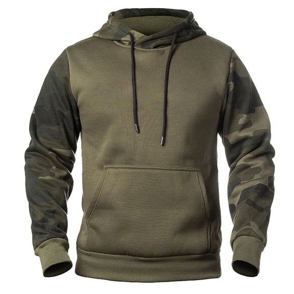 SWSMCLT Men's Lightweight Hooded Sweatshirts Long Sleeve Hoodie Fall Soft Camo Fitted Drawstring Fashion Streetwear Army Green 48