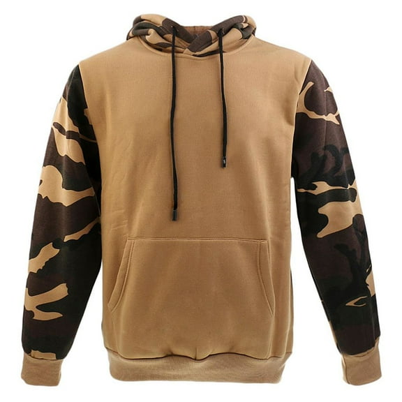 SWSMCLT Men's Lightweight Hooded Sweatshirts Long Sleeve Hoodie Fall Soft Camo Fitted Drawstring Fashion Streetwear Khaki 50