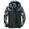 thumbnail image 1 of SWSMCLT Men's Lightweight Windbreaker Jacket Loose Fit Outdoor Hooded Rain Jacket Windproof Unlined Waterproof Grey Camouflage 42, 1 of 2