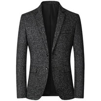 SWSMCLT Men's Long Sleeve Blazer Fashion Summer Fall Business Casual Button Sport Coat Casual Suit Jacket Black Large
