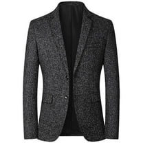 SWSMCLT Men's Long Sleeve Blazer Jacket Single Breasted Suit Separate Business Sport Coat Casual Summer Dress Spring Black Medium