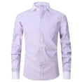 thumbnail image 1 of SWSMCLT Men's Long Sleeve Dress Shirt Breathable Button Down Shirts Summer Top Fitted Fall Button Pocket Light Purple Medium, 1 of 1