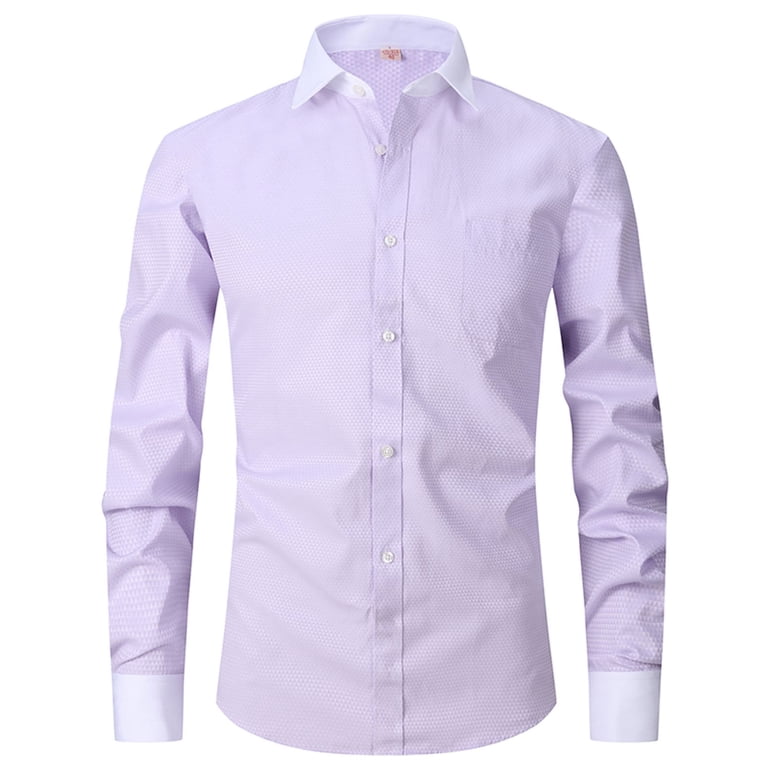 fitted lace wedding dress Men's Lilac Satin Dress Shirt with Tie & Handkerchief 20.5 37/38 / Lilac