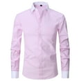 thumbnail image 1 of SWSMCLT Men's Long Sleeve Dress Shirt Breathable Button Down Shirts Summer Top Fitted Fall Button Pocket Pink Small, 1 of 1