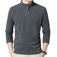 thumbnail image 1 of SWSMCLT Men's Long Sleeve Fleece Sweatshirt Solid Slim Fit Half Zip Up Tshirt Mock Neck Fall Top Winter Warm Pullover Fall Shirt Thermal Soft Casual Outdoor Grey 42, 1 of 5
