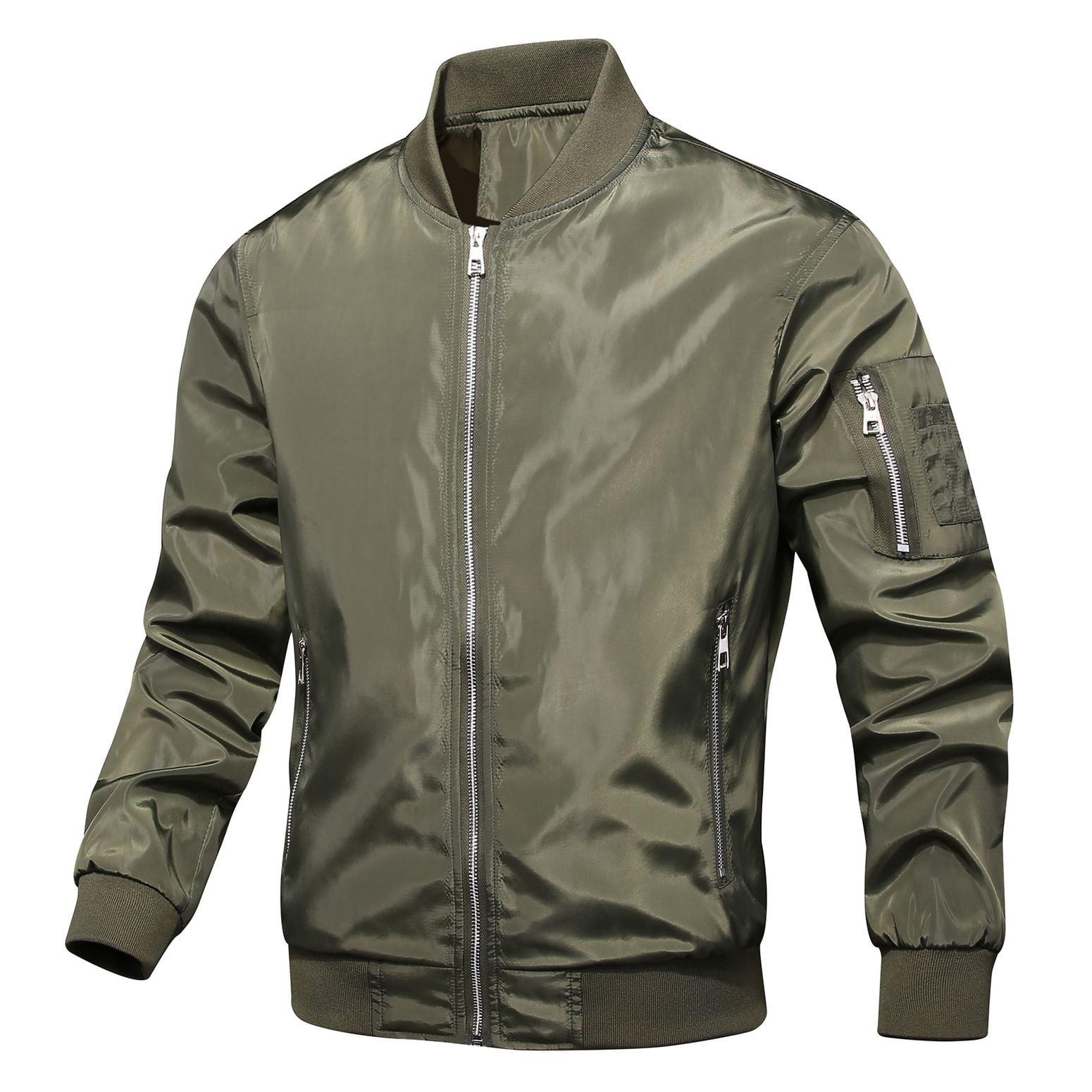 SWSMCLT Men's Long Sleeve Jacket Fall Zip Front Jackets Varsity Jacket ...