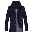 thumbnail image 1 of SWSMCLT Men's Long Sleeve Jacket Spring Fashion Soft Casual Pocket Belted Military Cotton Jackets Trench Coats Dark Blue Small, 1 of 1