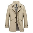 thumbnail image 1 of SWSMCLT Men's Long Sleeve Jacket Spring Fashion Soft Casual Pocket Belted Military Cotton Jackets Trench Coats Light Khaki X-Large, 1 of 1