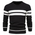 thumbnail image 1 of SWSMCLT Men's Long Sleeve Pullover Sweaters Crew Neck Warm Knit Knitwear Sweater Fall Light Lightweight Soft Casual Fitted Soft Winter Black Small, 1 of 1