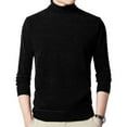 thumbnail image 1 of SWSMCLT Men's Long Sleeve Sweater Solid Turtleneck Knit Office Business Casual Slim Fit Pullover Sweaters Pullover Thermal Black 34, 1 of 2