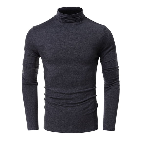 SWSMCLT Men's Long Sleeve T Shirt Slim Fit Casual Fall Basic Spring Slimming Spandex Winter Tee Workout Top Soft Dark Grey Small