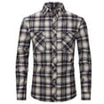 thumbnail image 1 of SWSMCLT Men's Long Sleeve Shirt Plaid Printed Fall Fitted Button Down Shirt Button Up Button Pocket Soft Winter Tops Style4 Large, 1 of 1