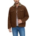 thumbnail image 1 of SWSMCLT Men's Long Sleeve Top Sherpa Fleece Lined Jacket Snow Cozy Thick Casual Jackets Corduroy Fashion Fall Winter Snap On Brown Small, 1 of 1
