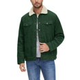 thumbnail image 1 of SWSMCLT Men's Long Sleeve Top Sherpa Fleece Lined Jacket Snow Cozy Thick Casual Jackets Corduroy Fashion Fall Winter Snap On Green Small, 1 of 1