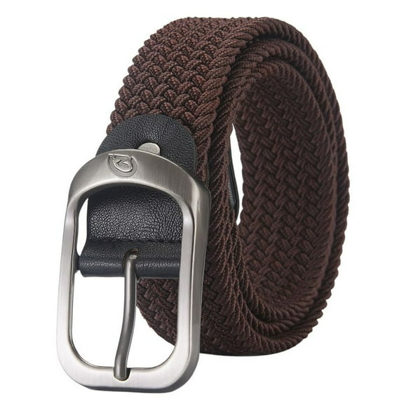 SWSMCLT Men's Loops Belt Braided Casual Autumn Chic Office Medium Braid Belt All Seasons Adjustable Belts Silver Brown Small-Large