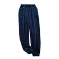 thumbnail image 1 of SWSMCLT Men's Pajama Pants Soft Pj Bottoms l Fleece Fuzzy Loose Fit Thick Comfy Pj Sleepwear Warm Winter Lounge Ankle Casual Baggy Navy Medium, 1 of 1