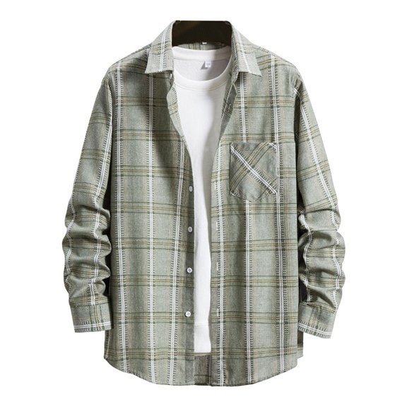 SWSMCLT Men's Plaid Shirts Button Down Flannel Shirt Cotton Casual Button Up Classic Soft Long Sleeve Top Casual Fashion Style17 Medium