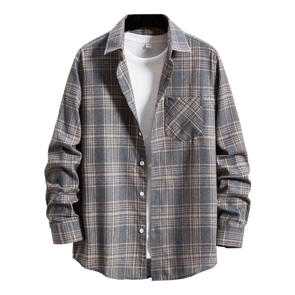 SWSMCLT Men's Plaid Shirts Button Down Flannel Shirt Cotton Casual Button Up Classic Soft Long Sleeve Top Casual Fashion Style20 Small