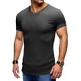 thumbnail image 1 of SWSMCLT Men's Ribbed Knit Summer Top Soft Fitted Stretch Short Sleeve T Shirt Casual Fashion Tshirt Cool Light Collared Polo Black XX-Large, 1 of 4